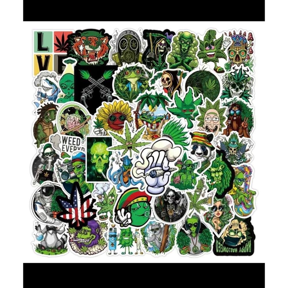 50  Cannabis and Cute Animal Waterproof Stickers
